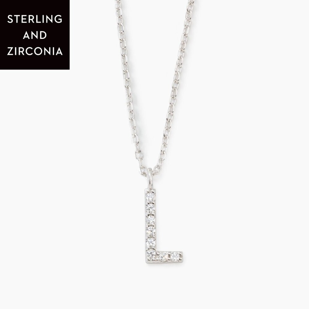 Swarovski Touchstone Crystal Initial L Necklace | Sterling Silver Zirconia | NIB